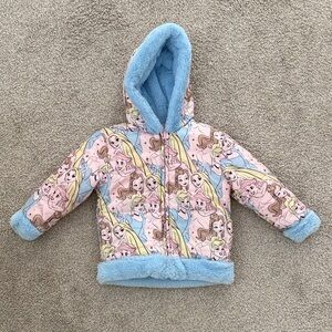 Disney Princess Toddler Girls' Pink and Blue Winter Jacket 3T